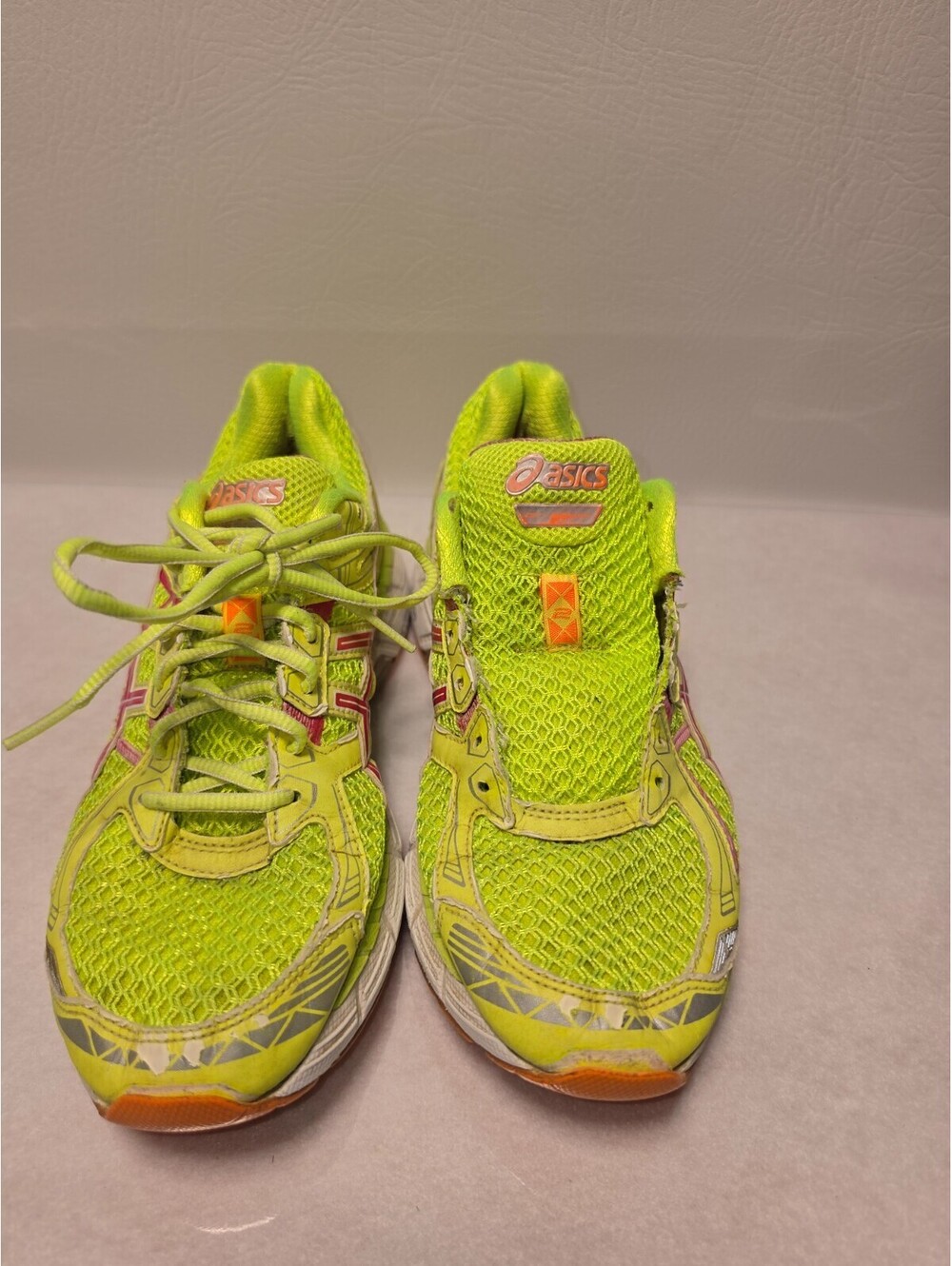 ASICS GEL T3P8N Women’s 8.5 Running Shoes Neon Yellow Pink Orange Athletic